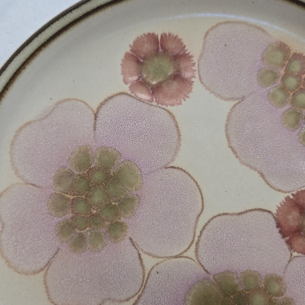 Denby-Langley Gypsy Pattern Lavender & Pink Flower Coupe Single 8.25" Plate - Picture 6 of 10